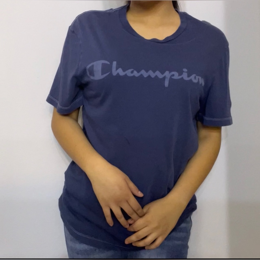 Mens Champion Navy Blue Tee (S)